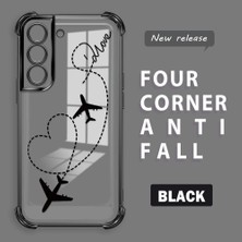 HONTINGA Samsung Galaxy S22 ile Uyumlu Şeffaf Kılıfı Düşüme Önleyici Basitlik Anti Düşme Kamera Korumali Uçuş Desen Yumuşak Silikon Telefon Kılıfı Kadın ve Erkek Için Uygundur K3-0201