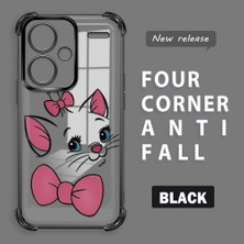 HONTINGA Xiaomi Redmi Note 13 Pro Plus 5g ile Uyumlu Şeffaf Kılıfı Düşüme Önleyici Basitlik Anti Düşme Kamera Korumali Kedi Desen Yumuşak Silikon Telefon Kılıfı Kadın ve Erkek Için Uygundur K3-0200