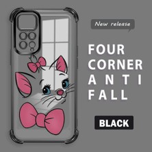 HONTINGA Xiaomi Redmi Note 11 ile Uyumlu Şeffaf Kılıfı Düşüme Önleyici Basitlik Anti Düşme Kamera Korumali Kedi Desen Yumuşak Silikon Telefon Kılıfı Kadın ve Erkek Için Uygundur K3-0200