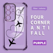 HONTINGA Samsung Galaxy S23 Ultra ile Uyumlu Şeffaf Kılıfı Düşüme Önleyici Basitlik Anti Düşme Kamera Korumali Uçuş Desen Yumuşak Silikon Telefon Kılıfı Kadın ve Erkek Için Uygundur K3-0201