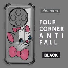 HONTINGA Xiaomi Redmi 14C ile Uyumlu Şeffaf Kılıfı Düşüme Önleyici Basitlik Anti Düşme Kamera Korumali Kedi Desen Yumuşak Silikon Telefon Kılıfı Kadın ve Erkek Için Uygundur K3-0200