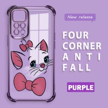HONTINGA Xiaomi Redmi Note 11S ile Uyumlu Şeffaf Kılıfı Düşüme Önleyici Basitlik Anti Düşme Kamera Korumali Kedi Desen Yumuşak Silikon Telefon Kılıfı Kadın ve Erkek Için Uygundur K3-0200