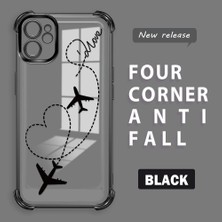 HONTINGA iPhone 11 ile Uyumlu Şeffaf Kılıfı Düşüme Önleyici Basitlik Anti Düşme Kamera Korumali Uçuş Desen Yumuşak Silikon Telefon Kılıfı Kadın ve Erkek Için Uygundur K3-0201