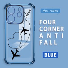 HONTINGA Xiaomi Redmi Note 14 4g ile Uyumlu Şeffaf Kılıfı Düşüme Önleyici Basitlik Anti Düşme Kamera Korumali Uçuş Desen Yumuşak Silikon Telefon Kılıfı Kadın ve Erkek Için Uygundur K3-0201