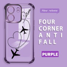 HONTINGA Xiaomi Poco C65 ile Uyumlu Şeffaf Kılıfı Düşüme Önleyici Basitlik Anti Düşme Kamera Korumali Uçuş Desen Yumuşak Silikon Telefon Kılıfı Kadın ve Erkek Için Uygundur K3-0201