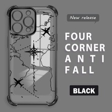 HONTINGA iPhone 15 Pro ile Uyumlu Şeffaf Kılıfı Düşüme Önleyici Basitlik Anti Düşme Kamera Korumali Uçuş Desen Yumuşak Silikon Telefon Kılıfı Kadın ve Erkek Için Uygundur K3-0202