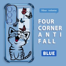 HONTINGA Samsung Galaxy A16 ile Uyumlu Şeffaf Kılıfı Düşüme Önleyici Basitlik Anti Düşme Kamera Korumali Kedi Desen Yumuşak Silikon Telefon Kılıfı Kadın ve Erkek Için Uygundur K3-0199