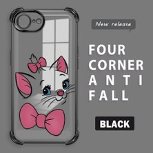 HONTINGA iPhone 16E ile Uyumlu Şeffaf Kılıfı Düşüme Önleyici Basitlik Anti Düşme Kamera Korumali Kedi Desen Yumuşak Silikon Telefon Kılıfı Kadın ve Erkek Için Uygundur K3-0200