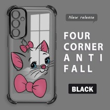 HONTINGA Samsung Galaxy A34 5g ile Uyumlu Şeffaf Kılıfı Düşüme Önleyici Basitlik Anti Düşme Kamera Korumali Kedi Desen Yumuşak Silikon Telefon Kılıfı Kadın ve Erkek Için Uygundur K3-0200