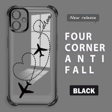 HONTINGA Samsung Galaxy A06 ile Uyumlu Şeffaf Kılıfı Düşüme Önleyici Basitlik Anti Düşme Kamera Korumali Uçuş Desen Yumuşak Silikon Telefon Kılıfı Kadın ve Erkek Için Uygundur K3-0201