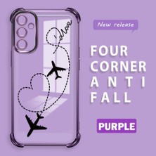 HONTINGA Samsung Galaxy A14 4g ile Uyumlu Şeffaf Kılıfı Düşüme Önleyici Basitlik Anti Düşme Kamera Korumali Uçuş Desen Yumuşak Silikon Telefon Kılıfı Kadın ve Erkek Için Uygundur K3-0201