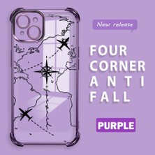 HONTINGA iPhone 15 Plus ile Uyumlu Şeffaf Kılıfı Düşüme Önleyici Basitlik Anti Düşme Kamera Korumali Uçuş Desen Yumuşak Silikon Telefon Kılıfı Kadın ve Erkek Için Uygundur K3-0202