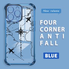 HONTINGA iPhone 15 Pro ile Uyumlu Şeffaf Kılıfı Düşüme Önleyici Basitlik Anti Düşme Kamera Korumali Uçuş Desen Yumuşak Silikon Telefon Kılıfı Kadın ve Erkek Için Uygundur K3-0202
