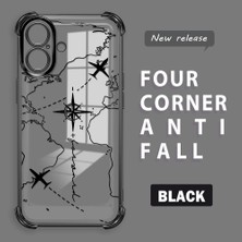 HONTINGA iPhone 16 ile Uyumlu Şeffaf Kılıfı Düşüme Önleyici Basitlik Anti Düşme Kamera Korumali Uçuş Desen Yumuşak Silikon Telefon Kılıfı Kadın ve Erkek Için Uygundur K3-0202