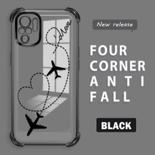 HONTINGA Xiaomi Redmi Note 10 4g ile Uyumlu Şeffaf Kılıfı Düşüme Önleyici Basitlik Anti Düşme Kamera Korumali Uçuş Desen Yumuşak Silikon Telefon Kılıfı Kadın ve Erkek Için Uygundur K3-0201