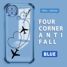 HONTINGA Xiaomi Redmi 10A ile Uyumlu Şeffaf Kılıfı Düşüme Önleyici Basitlik Anti Düşme Kamera Korumali Uçuş Desen Yumuşak Silikon Telefon Kılıfı Kadın ve Erkek Için Uygundur K3-0201