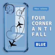 HONTINGA Realme C20A ile Uyumlu Şeffaf Kılıfı Düşüme Önleyici Basitlik Anti Düşme Kamera Korumali Uçuş Desen Yumuşak Silikon Telefon Kılıfı Kadın ve Erkek Için Uygundur K3-0201