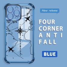 HONTINGA iPhone 16 Pro Max ile Uyumlu Şeffaf Kılıfı Düşüme Önleyici Basitlik Anti Düşme Kamera Korumali Uçuş Desen Yumuşak Silikon Telefon Kılıfı Kadın ve Erkek Için Uygundur K3-0202