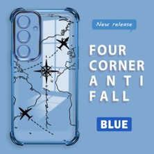 HONTINGA Samsung Galaxy S24 Fe ile Uyumlu Şeffaf Kılıfı Düşüme Önleyici Basitlik Anti Düşme Kamera Korumali Uçuş Desen Yumuşak Silikon Telefon Kılıfı Kadın ve Erkek Için Uygundur K3-0202