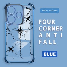 HONTINGA Xiaomi Redmi 13 ile Uyumlu Şeffaf Kılıfı Düşüme Önleyici Basitlik Anti Düşme Kamera Korumali Uçuş Desen Yumuşak Silikon Telefon Kılıfı Kadın ve Erkek Için Uygundur K3-0202