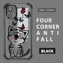 HONTINGA Xiaomi Redmi Note 10 4g ile Uyumlu Şeffaf Kılıfı Düşüme Önleyici Basitlik Anti Düşme Kamera Korumali Kedi Desen Yumuşak Silikon Telefon Kılıfı Kadın ve Erkek Için Uygundur K3-0199