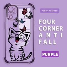 HONTINGA Xiaomi Redmi Note 10 4g ile Uyumlu Şeffaf Kılıfı Düşüme Önleyici Basitlik Anti Düşme Kamera Korumali Kedi Desen Yumuşak Silikon Telefon Kılıfı Kadın ve Erkek Için Uygundur K3-0199