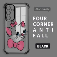 HONTINGA Samsung Galaxy A16 ile Uyumlu Şeffaf Kılıfı Düşüme Önleyici Basitlik Anti Düşme Kamera Korumali Kedi Desen Yumuşak Silikon Telefon Kılıfı Kadın ve Erkek Için Uygundur K3-0200