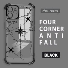 HONTINGA iPhone 12 ile Uyumlu Şeffaf Kılıfı Düşüme Önleyici Basitlik Anti Düşme Kamera Korumali Uçuş Desen Yumuşak Silikon Telefon Kılıfı Kadın ve Erkek Için Uygundur K3-0202