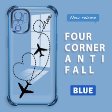 HONTINGA Xiaomi Redmi Note 10 4g ile Uyumlu Şeffaf Kılıfı Düşüme Önleyici Basitlik Anti Düşme Kamera Korumali Uçuş Desen Yumuşak Silikon Telefon Kılıfı Kadın ve Erkek Için Uygundur K3-0201