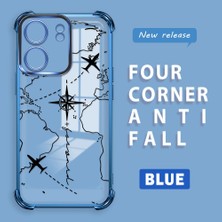 HONTINGA Xiaomi Poco C65 ile Uyumlu Şeffaf Kılıfı Düşüme Önleyici Basitlik Anti Düşme Kamera Korumali Uçuş Desen Yumuşak Silikon Telefon Kılıfı Kadın ve Erkek Için Uygundur K3-0202