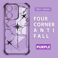 HONTINGA Xiaomi Poco C65 ile Uyumlu Şeffaf Kılıfı Düşüme Önleyici Basitlik Anti Düşme Kamera Korumali Uçuş Desen Yumuşak Silikon Telefon Kılıfı Kadın ve Erkek Için Uygundur K3-0202