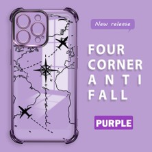 HONTINGA iPhone 16 Pro Max ile Uyumlu Şeffaf Kılıfı Düşüme Önleyici Basitlik Anti Düşme Kamera Korumali Uçuş Desen Yumuşak Silikon Telefon Kılıfı Kadın ve Erkek Için Uygundur K3-0202