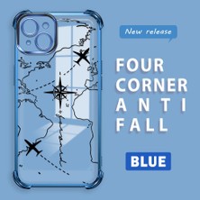 HONTINGA iPhone 15 Plus ile Uyumlu Şeffaf Kılıfı Düşüme Önleyici Basitlik Anti Düşme Kamera Korumali Uçuş Desen Yumuşak Silikon Telefon Kılıfı Kadın ve Erkek Için Uygundur K3-0202