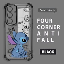 HONTINGA Samsung Galaxy S24 Fe ile Uyumlu Şeffaf Kılıfı Düşüme Önleyici Basitlik Anti Düşme Kamera Korumali Stiç Desen Yumuşak Silikon Telefon Kılıfı Kadın ve Erkek Için Uygundur K3-0198