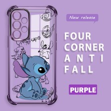 HONTINGA Samsung Galaxy A32 ile Uyumlu Şeffaf Kılıfı Düşüme Önleyici Basitlik Anti Düşme Kamera Korumali Stiç Desen Yumuşak Silikon Telefon Kılıfı Kadın ve Erkek Için Uygundur K3-0198