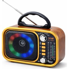 Nostaljik Bluetooth Radyo  Fm Am Sw USB Şarjlı Radyo Hoparlör