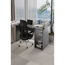Awox Lina Modern Çalışma Masası 120X60 cm Raflı Bilgisayar Masası Ofis ve Ev Çalışma Masası