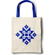 INKD Sanatsal Bez Çanta – Geleneksel Kilim Motifi Tasarım - 35X40