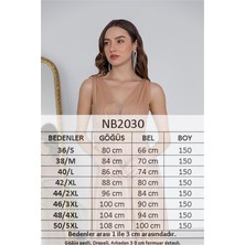 Neşeli Butik Kadın Gold Drapeli Tül Abiye Elbise NB2030