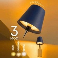 SHC4200 Mey Ithalat® Kablosuz Şarjlı Aplik Şişe Ası - Dokunmatik 3 Farklı Işık Modlu Şişe Için LED Masa As