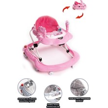 Allians Katlanabilir 8 Tekerlekli Oyuncaklı Yürüteç Gri Renk