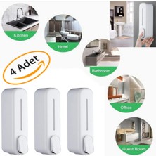 Özbience 4'lü Banyo Sabunluk Takımı, 350ML Duvara Monte Şampuan ve Sıvı Sabun Şişesi