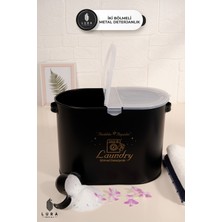 Özbience Iki Bölmeli Siyah Plastik Kapaklı Toz ve Tablet Düzenleyici, 12 Lt