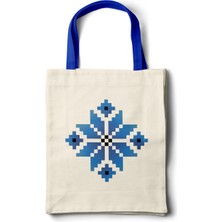 INKD Sanatsal Bez Çanta – Geleneksel Kilim Motifi Tasarım - 35X40