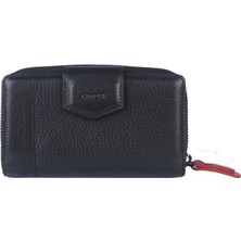 Grande Hakiki Deri Kadın Cüzdan Siyah 2716