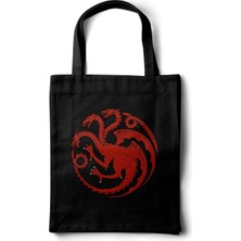 INKD Gabardin Bez Çanta – Game Of Thrones House Targaryen Baskılı Tasarım - 35X40