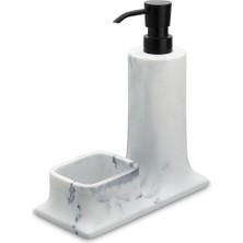 Özbience Mat Siyah Mermer Görünümlü Tezgah Üstü Deterjanlık ve Süngerlik