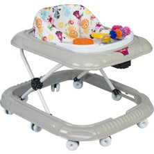 Allians Renkli 10 Tekerlekli Kornalı Bebek Yürüteci ve Eğlenceli Yürüteç, 3 Kademe