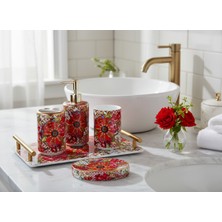 618 Concept Lılyum Desenli 5 Li Banyo Seti 31X20,5X20 cm