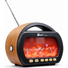 Şömine Efektli Nostaljik Bluetooth Radyo Fm Radyo El Fenerli Hoparlör